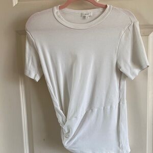 A.L.C. Women's White Short Sleeve Side Twist Tee